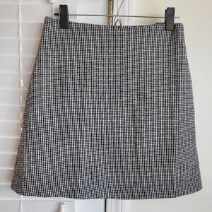 Banana Republic Houndstooth A-Line Mini Skirt Black/White Womens 4